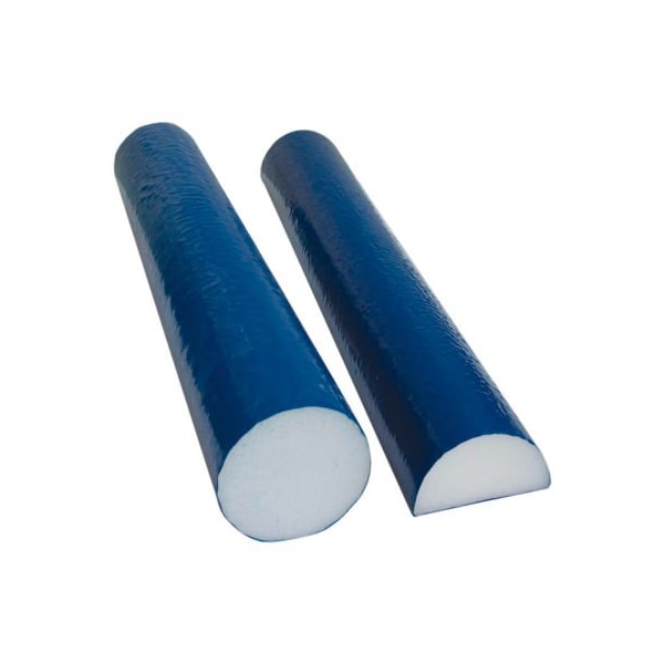 Fabrication Enterprises CanDo White PE Foam Roller with Blue TufCoat, Half-Round, 4" Dia. x 12"L 30-2246 - main